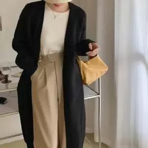 여성 간절기 봄 가을 이너 꾸안꾸 스타일 심플 베이직 아우터 니트 롱 가디건