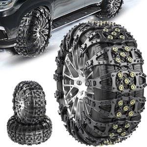 타이어용 4PCS 스노우 체인, 유니버설 미끄럼 방지 자동차 체인 긴급 견인 타이어 아이스 머드용 핏 SUV 트럭 폭 165mm-275mm/6.5-10.82인치 (블랙)