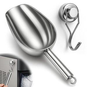 마그네틱 후크가 있는 냉동고용 스테인리스 스틸 얼음 스쿱 - GE 프로필 오팔 2.0 너겟 제빙기, 주방 아이스 버킷 바 파티 액세서리용