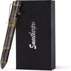 스무더프로 무게 볼트 액션 펜 흑연 팁이 있는 54g 황동 파일럿 G2 리필 사무실 선물용 산업 빈티지 디자인