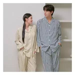 티포니 긴팔 봄가을 커플 잠옷 투피스 홈웨어 파자마 5colors