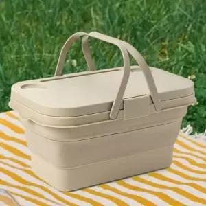 2in1 캠핑 테이블 폴딩박스 베이지 접이식수납함 접이식박스