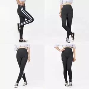 라인 2줄 트레이닝 레깅스 다크그레이 팬츠 일상용