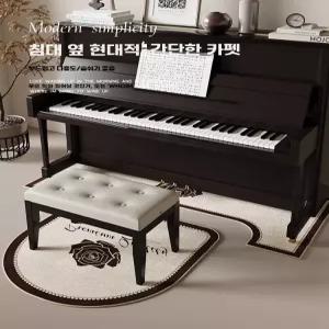 피아노 방음 매트 카펫 어두운 70x160cm 장미 스툴 저감 소음