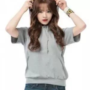 [골드스마일]여름용 반팔 코튼 후드티 강아지 프린트 티셔츠