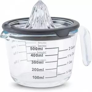 카트맨 시트러스 레몬 오렌지 주스기 회색 수동 손 압착기 유리 리머 및 라임 주방 도구 온스 계량컵