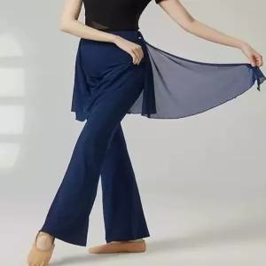 여성 라인댄스 치마바지 공연복 쉬폰 사교 연습복 무용