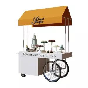 프리미엄 꽃수레 야시장 북유럽스타일 매대 식물장 블랙차체+레드천막