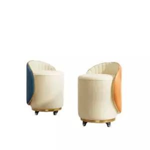 프리미엄 드레스룸 화장대 인테리어 공주 예쁜 의자 베이지화이트 고정형 무등받이