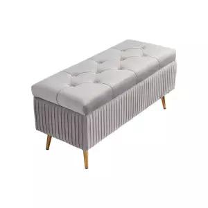 프리미엄 벨벳 벤치형 로비 상자 현관 정리함 긴의자 먹그린 100x40x45CM