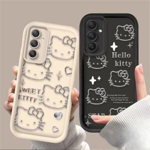 메탈 라인 헬로키티 소프트 케이스 삼성 호환 갤럭시 A54 A05S A34 A24 A14 A53 A33 A23 A13 A52 A32 A22 A