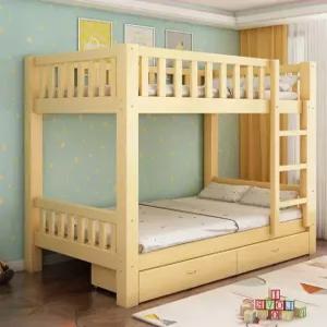 원목 2층침대 분리형 학생용 이층침대 안전가드 강화형 수납서랍형 프레임