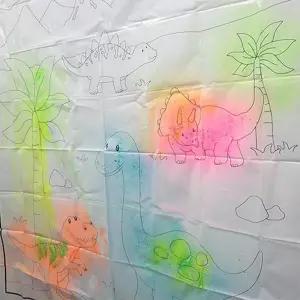(힘찬)아트시트 쥬라기월드물감놀이 미술 색칠 채색 재사용가능 욕실 공부