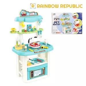 (힘찬)동물 병원 치과 놀이 테이블세트 진료 진찰 직업 역할 체험