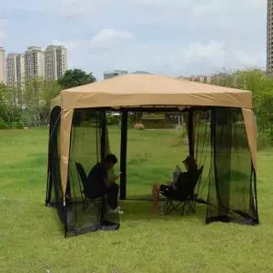 원터치 타프쉘 그늘막 텐트 카키 모기장 돔 캠핑용 차박 자동 방수 아웃도