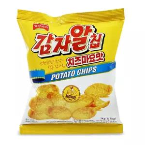 감자알칩 치즈마요 맛 24gx40개 1박스 어린이 사무실 노래방 단체 행사 간식 안주 감자칩 다과 회의 탕비실