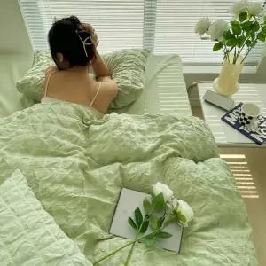 6컬러 봄 여름 4종 라지킹 신혼 퀸 싱글 세트 이불 침구 베개 커버 기숙사