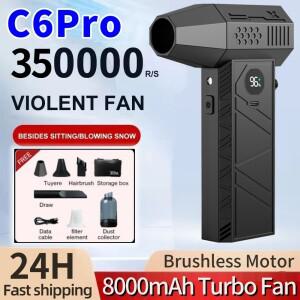 C6Pro 전기 공기 먼지 떨이 미니 터보 제트 팬 휴대용 브러시리스 모터 350,000 RPM 공기 불어 총 PC 키보