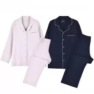 모달 면 커플용 니트 홈웨어 긴팔 사계절용 봄 여름 가을 겨울용