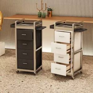 4단미용츄레이 다용도 커트 염색 웨건 원목 카트 미용실 가위정리함 트레이 헤어 미용실츄레이