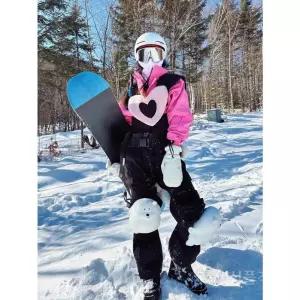 여성핑크보드복 방한 방풍 재킷 스노우보드 방수 보온 상하의 세트 여성용 점프수트 스노우보드복