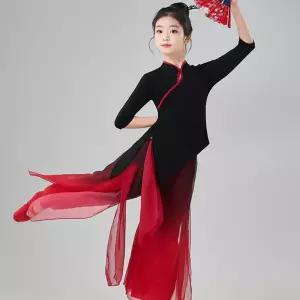 댄스 라틴 여성 빅사이즈 댄스복세 긴팔티 상의복 탱고복 팝콘댄스복 라틴