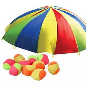 유치원 체육놀이 무지개 낙하산 헝겊공세트 공튕기기 축제