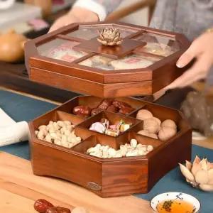 원목 구절판 도시락 통 찬합 선물 간식 플레이팅 칸막이 다과 그릇 분할 트레이