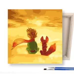 DIY 어린왕자와 사막여우 25X25 캔버스 그림그리기 페인팅 유화그리기