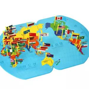 어린이 세계지도 나라공부 깃발세우기 퍼즐 놀이교구 생일