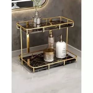 미니 선반 화장품 탁상용 수납함 정리대 거치대 화장대 다용도 철제 화이트