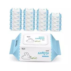 새싹이물티슈 미래생활 잘풀리는집 새싹이 물티슈 캡형 100매 20팩