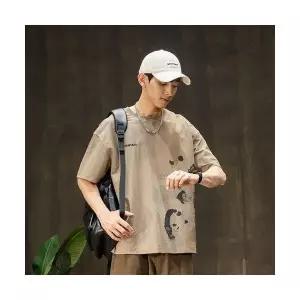 남성패션 라운드넥 반팔티 팬더 프린트 여름용 빅사이즈 Q 다옴2 DL1