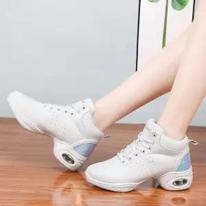 여성 댄스화 실버 발목 키높이 하이탑 라인댄스화 댄스 라인 살사 여성용 스포츠댄스화 재즈