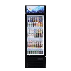 블루라인쿨 상업용 냉장고 9Cu.Ft 업라이트 머천다이저 드링크 쿨러 u2013 유리문 냉장고, LED 조명, 조절 가능한 선반, 휠 맥주, 바, 쇼핑용 디스플레이