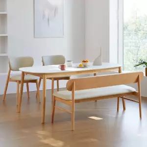 베스트리빙 스칸디 노부 12T 포세린 세라믹 4인(1600) 식탁세트/의자 2개+벤치 1개