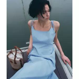 [시티브리즈] 나일론 스트랩 리본 롱 원피스_3COLORS