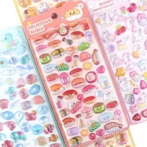 해피스마일 워터 드롭 스티커 12개입 다이어리 꾸미기 데코 입체 스티커