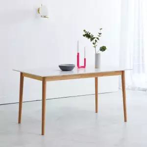 [베스트리빙] 스칸디 12T 포세린 통 세라믹 4인(1400) 사각/타원 원목 식탁/식탁 단품