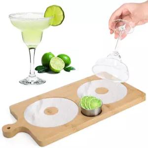 마가리타 솔트 리머 세트 칵테일용 바 트레이 스테인리스 스틸 볼 1개 포함 우드 글래스 레스토랑 가정용