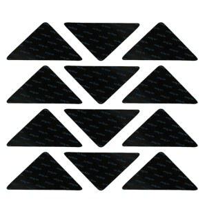 CTWHA 12PCS 카펫 테이프 재사용 가능한 고정 스티커 미끄럼 방지 에어리어 러그용 하드우드 바닥 타일 패드 양면 접착 모서리를 평평하게 유지 블랙으로 유지합니다