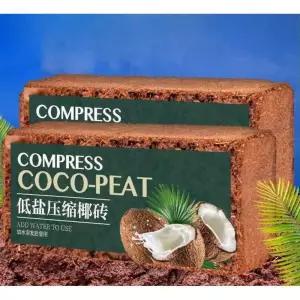 코코넛블록 4개 묘목 블럭 식물 압축 바닥재 코코넛 밀기울