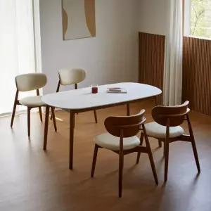 베스트리빙 스칸디 노부 12T 타원형 세라믹 4인(1600) 식탁세트/의자 4개