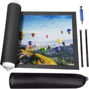 롤러블 직소 퍼즐 매트 수납 가방 포함 다음 놀이를 위한 스토어 롤 보드 최대 1500피스 펠트 팽창 튜브