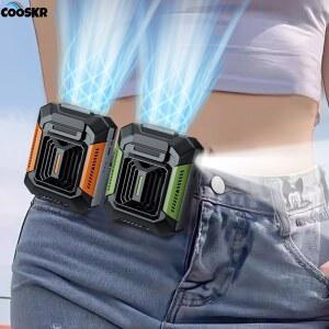 휴대용 미니 행잉 넥 선풍기 충전식 야외 LED USB 캠핑 허리 조명 보조배터리 클립 소형