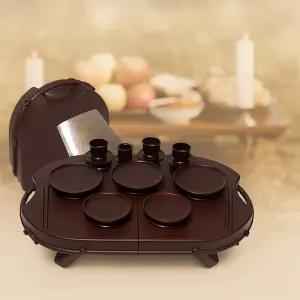 (힘찬)추석 제기세트 성묘용 벌초 휴대용 제사상 14종(돗자리증정) 우드 추석상 명절 용품 제수 용제사상