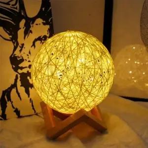 [데코] 데이문 라탄 달 무드등 LED 빛테리어 감성 탁상조명