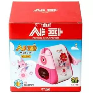 [문구] 핑크 연필깎이 수동 초등학생 필기구 연필슬리커 어린이 수납