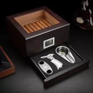 시가 케이스 보관함 가정용 삼나무 원목 상자 휴대용