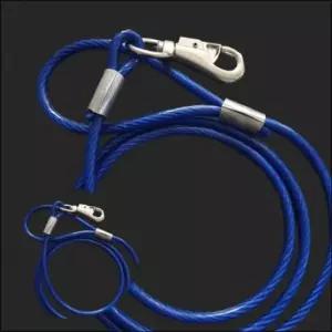 [반려] 와이어 개줄 8mm 파랑 강아지산책줄 대형견리드줄 개줄고리